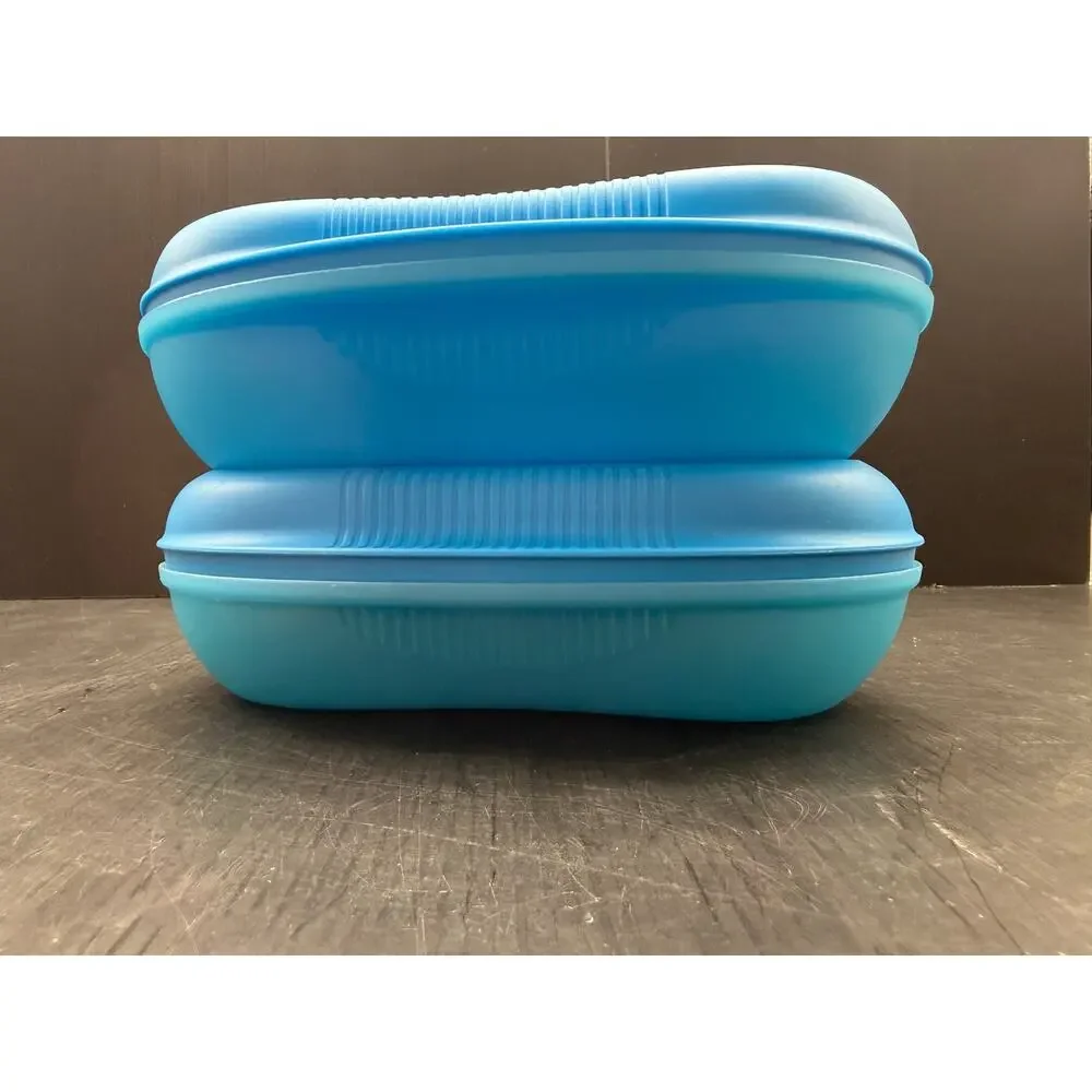 Blue Tupperware Microwave Breakfast Egg Omelet Maker